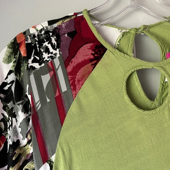 Neeru Kumar Lime Green Graphic Panel Maxi Dress - Picture 8 of 13